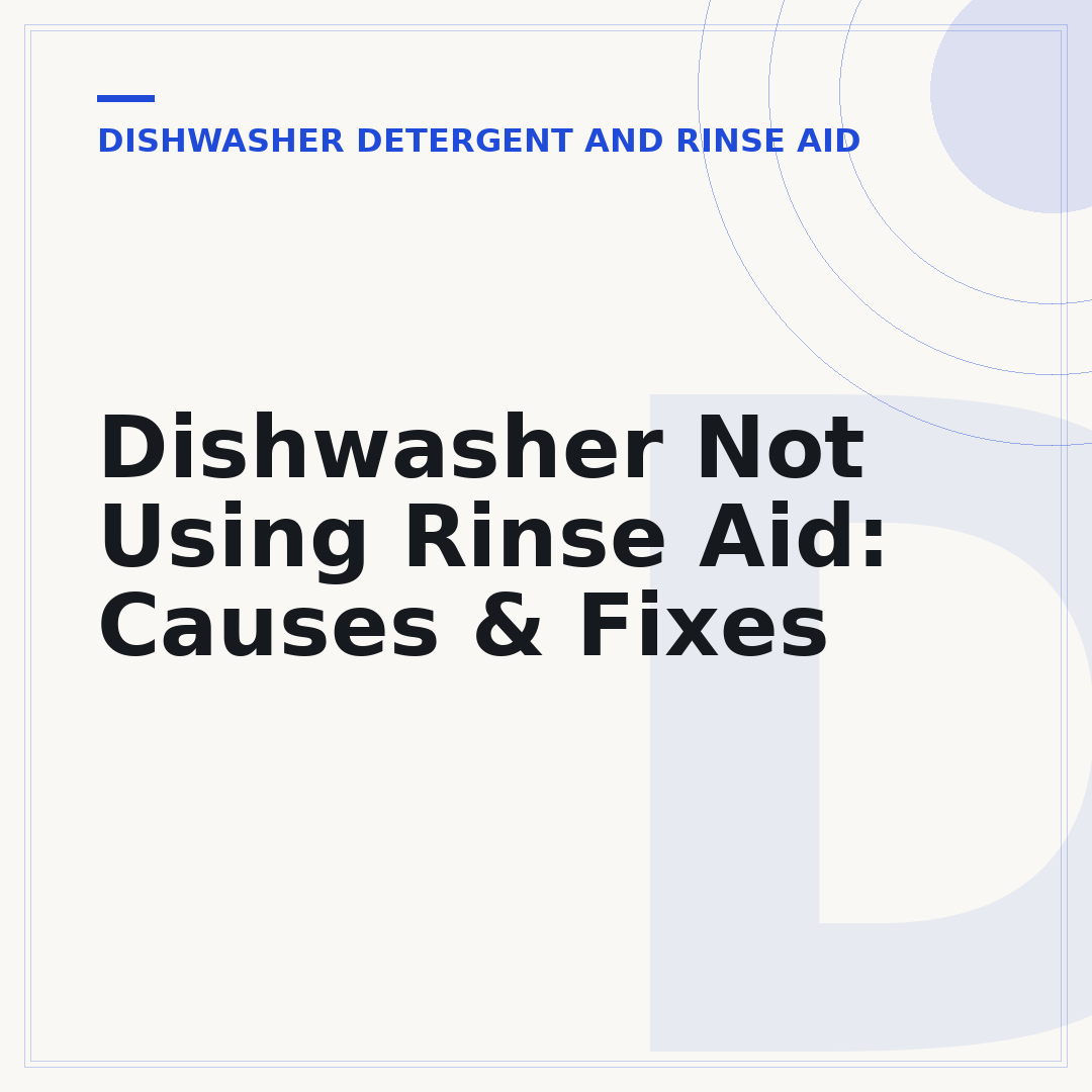 Dishwasher Not Using Rinse Aid: Causes & Fixes