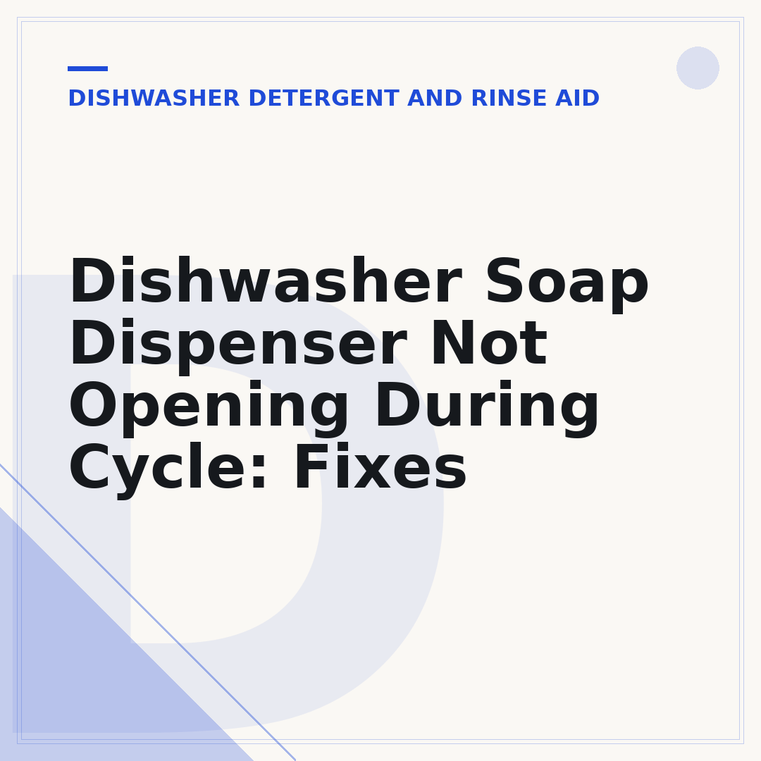 Dishwasher Soap Dispenser Not Opening During Cycle: Fixes