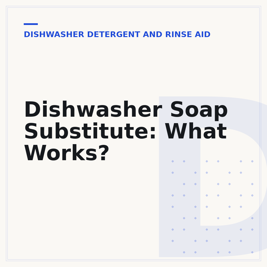 Dishwasher Soap Substitute: What Works?