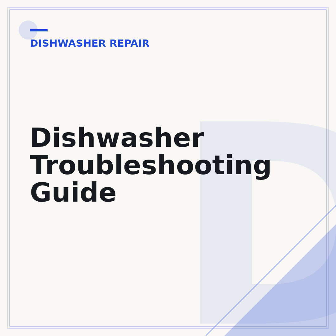 Dishwasher Troubleshooting Guide