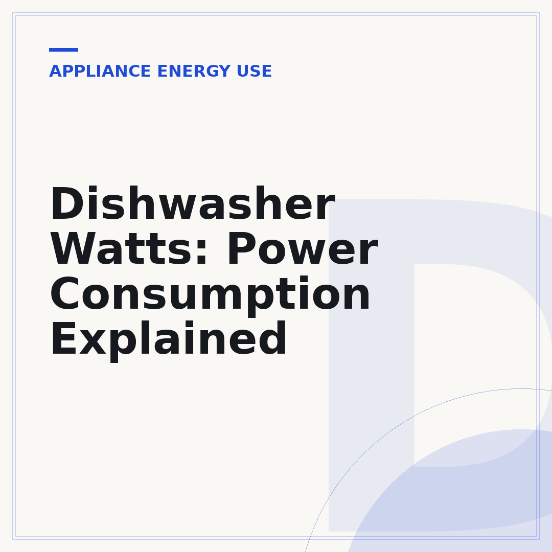 Dishwasher Watts: Power Consumption Explained