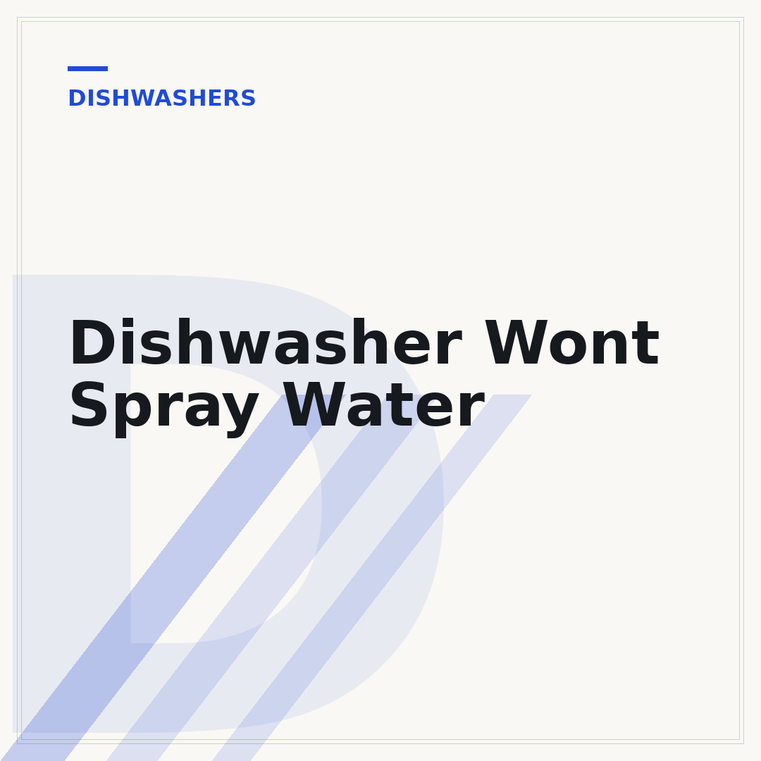 Dishwasher Wont Spray Water