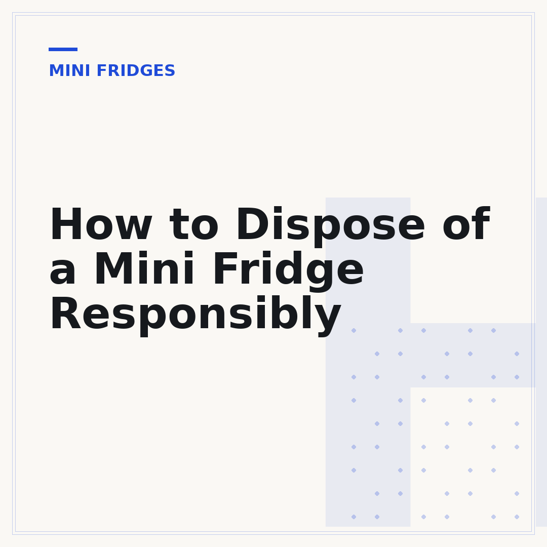 How to Dispose of a Mini Fridge Responsibly