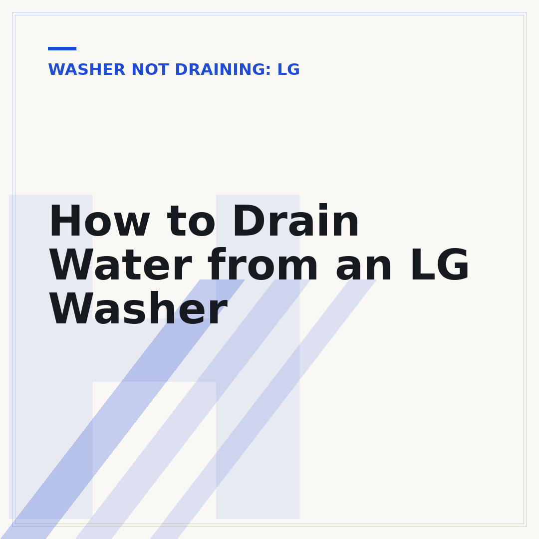 How to Drain Water from an LG Washer