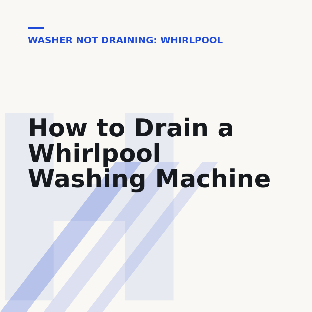 How to Drain a Whirlpool Washing Machine