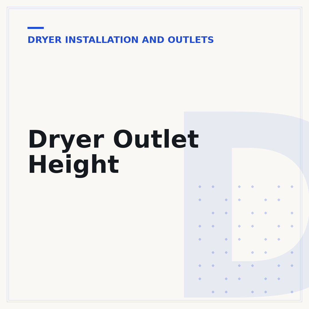 Dryer Outlet Height