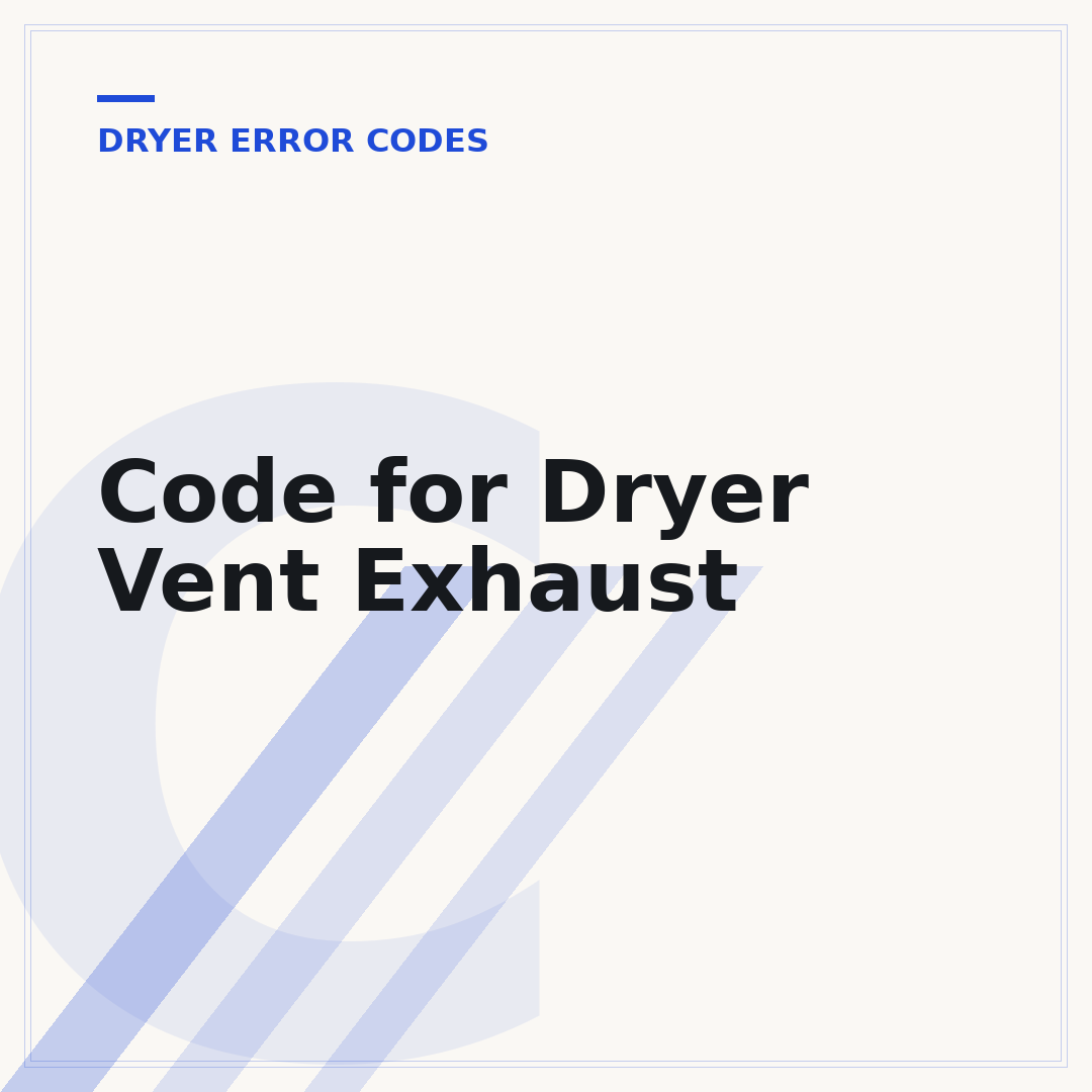 Code for Dryer Vent Exhaust