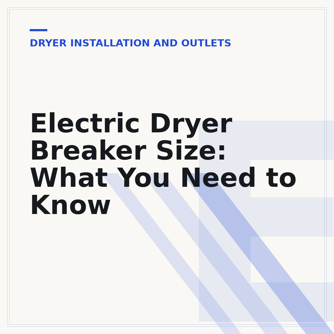 Electric Dryer Breaker Size: What You Need to Know