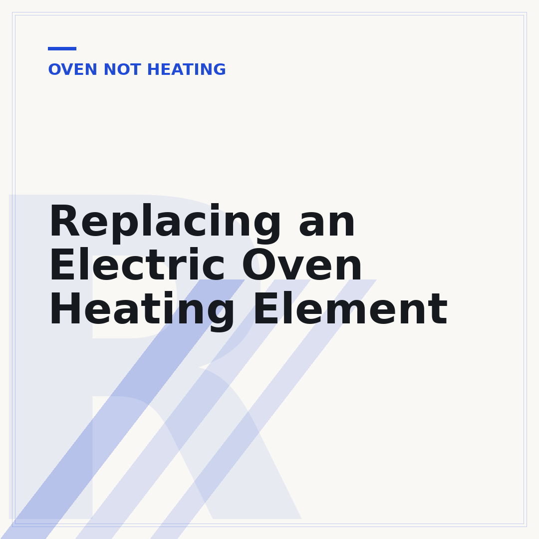 Replacing an Electric Oven Heating Element