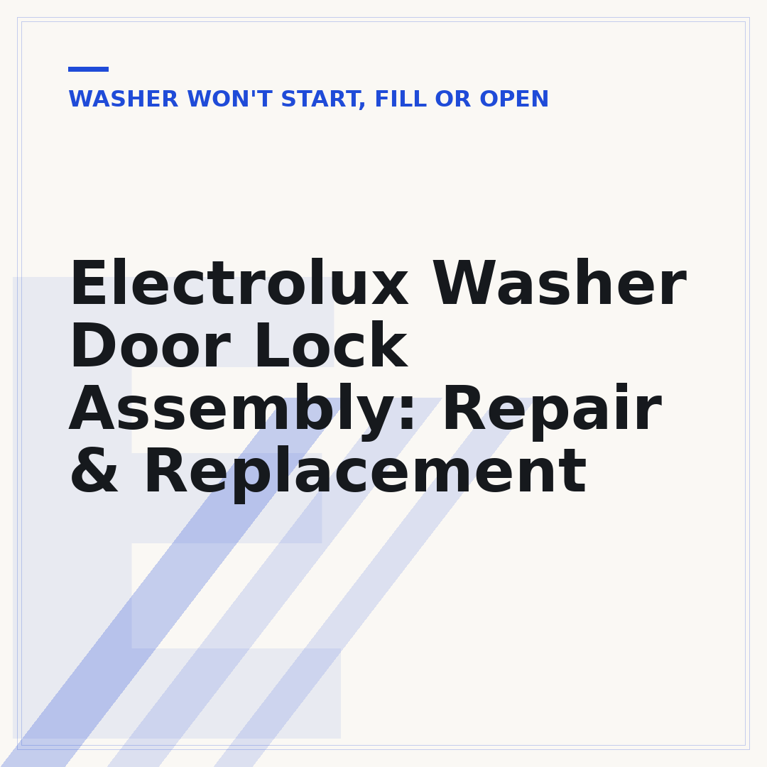 Electrolux Washer Door Lock Assembly: Repair & Replacement