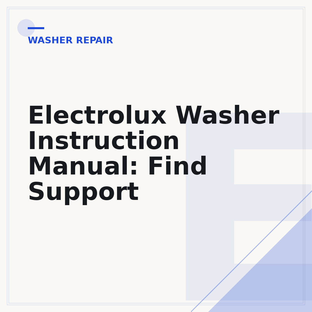 Electrolux Washer Instruction Manual: Find Support