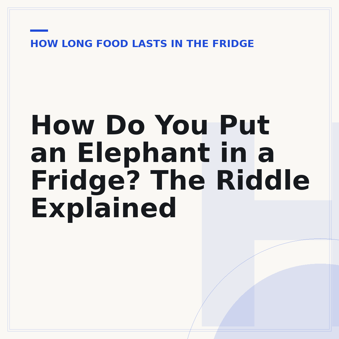 How Do You Put an Elephant in a Fridge? The Riddle Explained