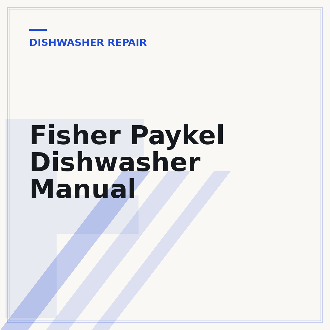 Fisher Paykel Dishwasher Manual