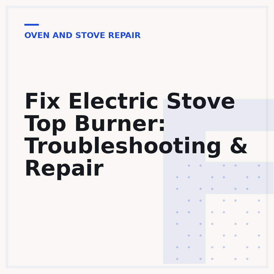 Fix Electric Stove Top Burner: Troubleshooting & Repair