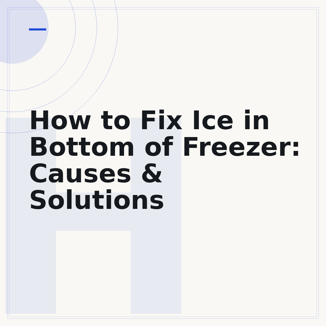 How to Fix Ice in Bottom of Freezer: Causes & Solutions