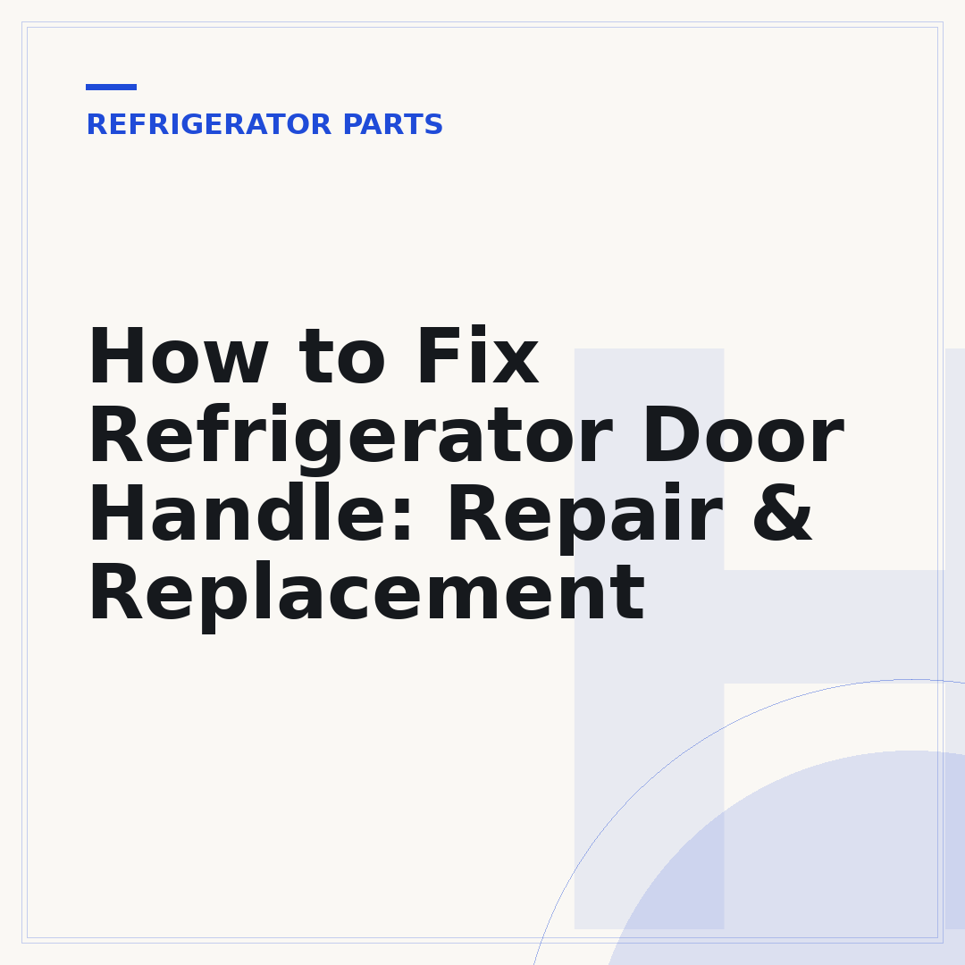 How to Fix Refrigerator Door Handle: Repair & Replacement