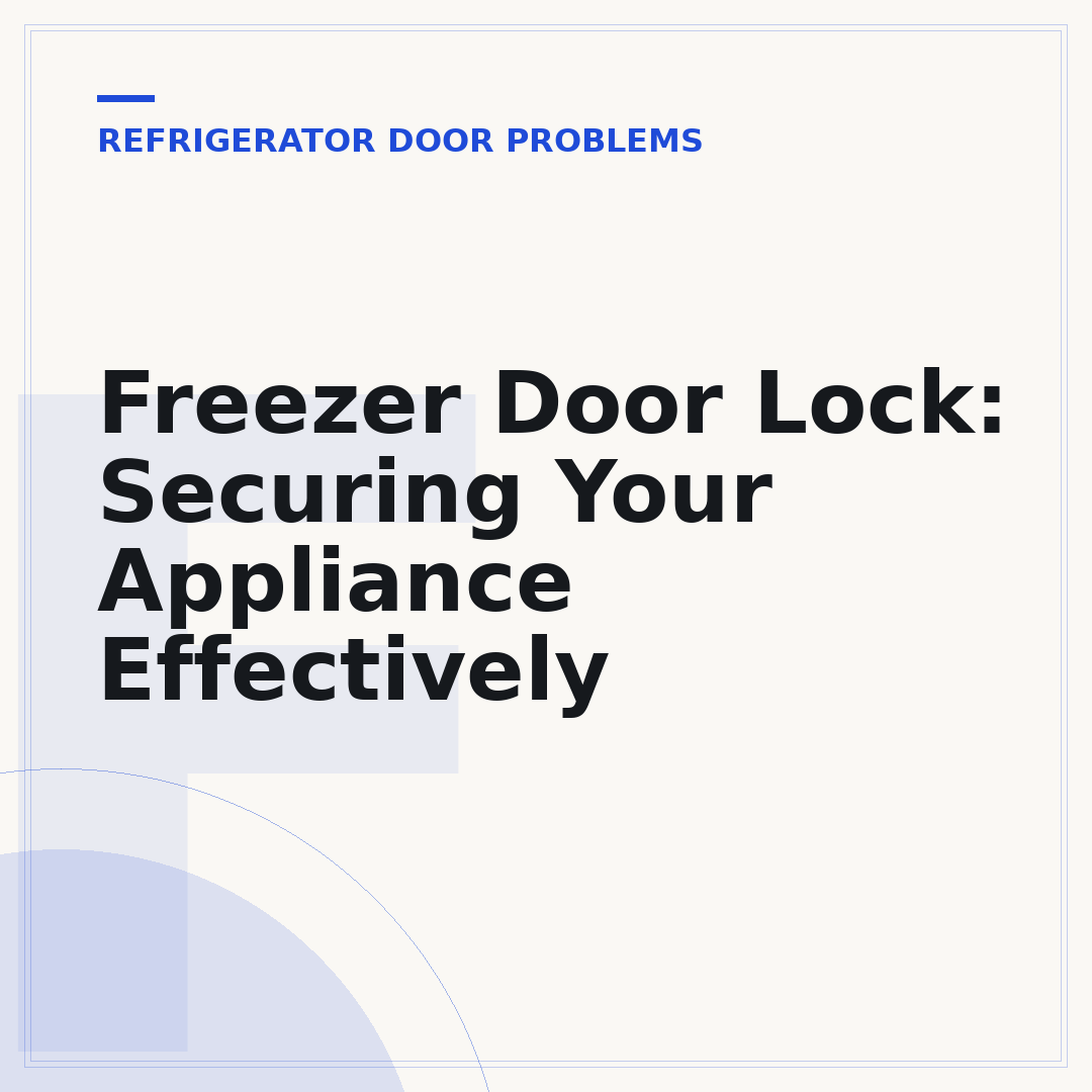 Freezer Door Lock: Securing Your Appliance Effectively
