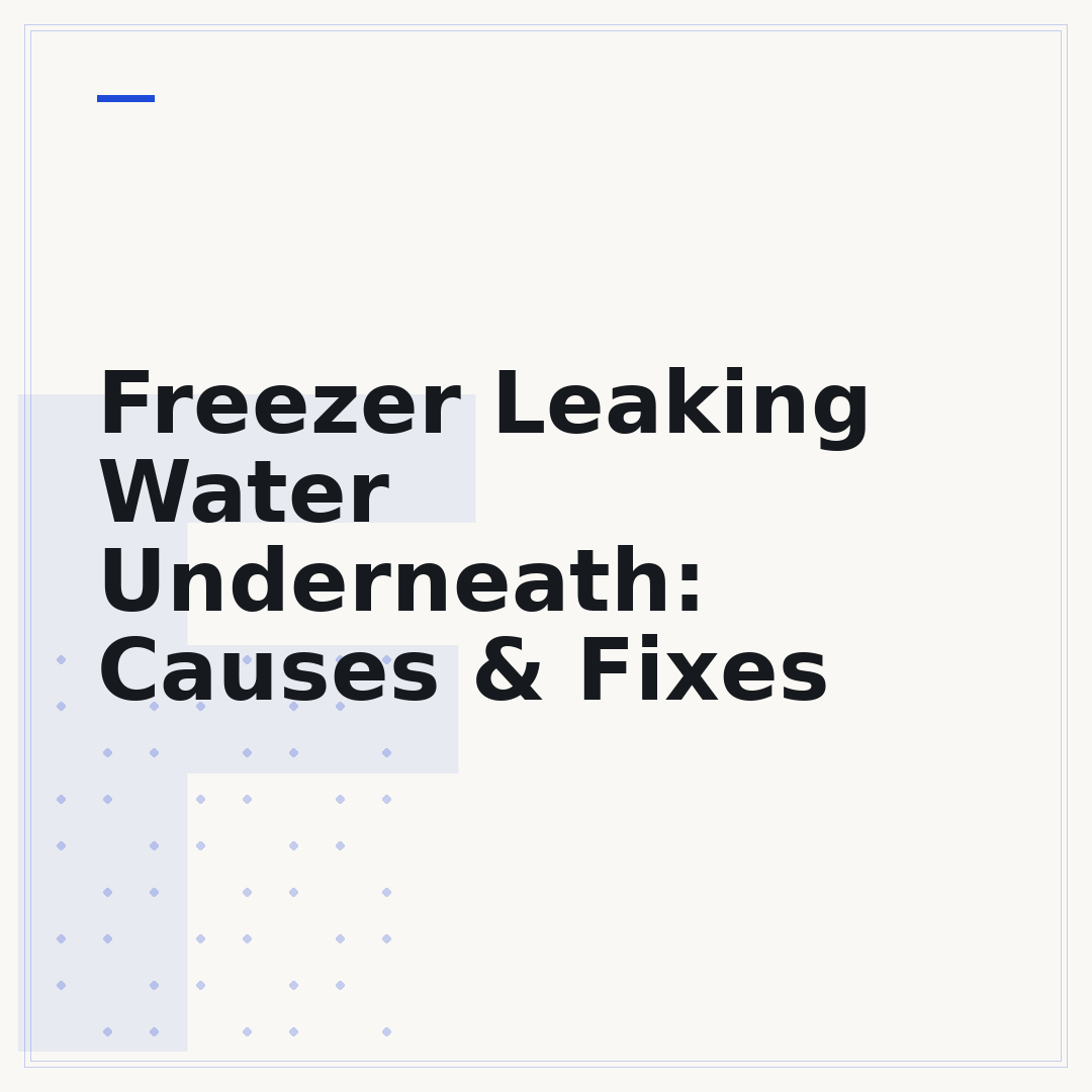 Freezer Leaking Water Underneath: Causes & Fixes
