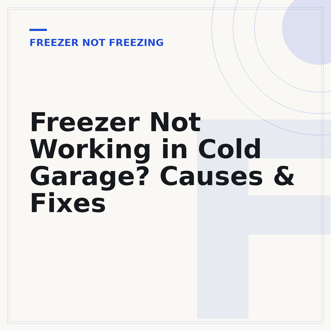 Freezer Not Working in Cold Garage? Causes & Fixes