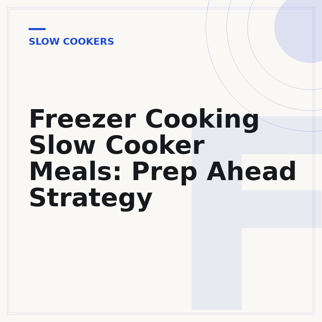 Freezer Cooking Slow Cooker Meals: Prep Ahead Strategy