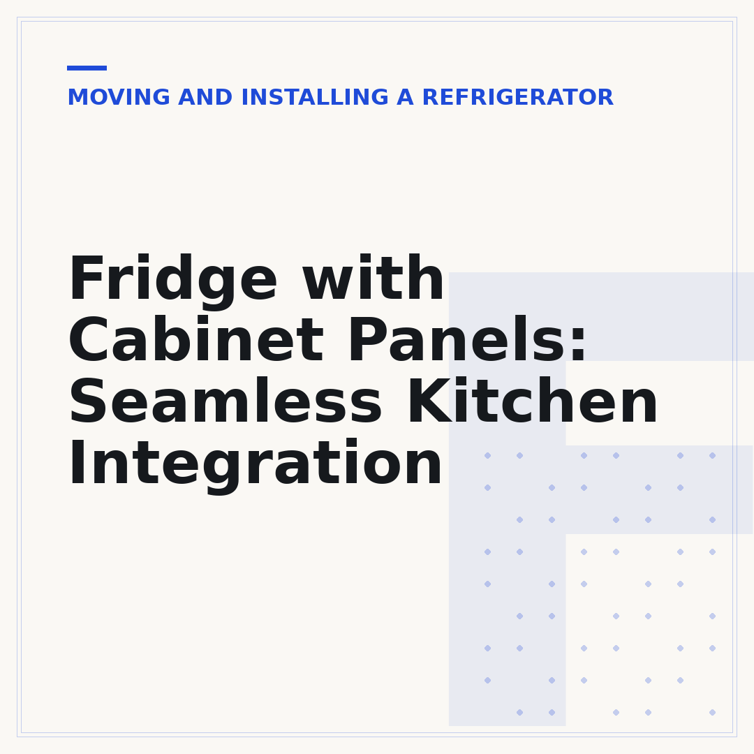 Fridge with Cabinet Panels: Seamless Kitchen Integration