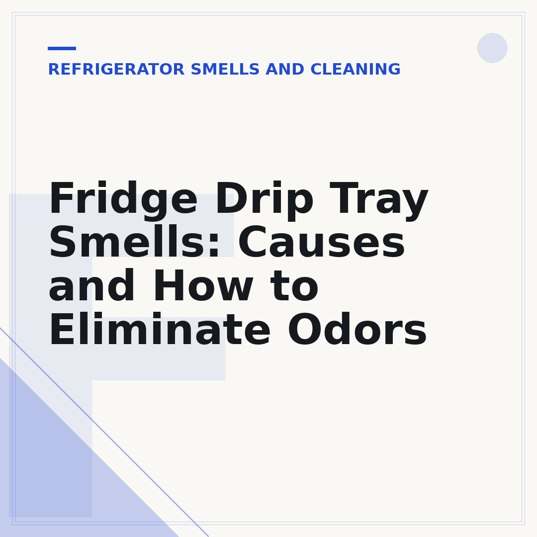 Fridge Drip Tray Smells: Causes and How to Eliminate Odors