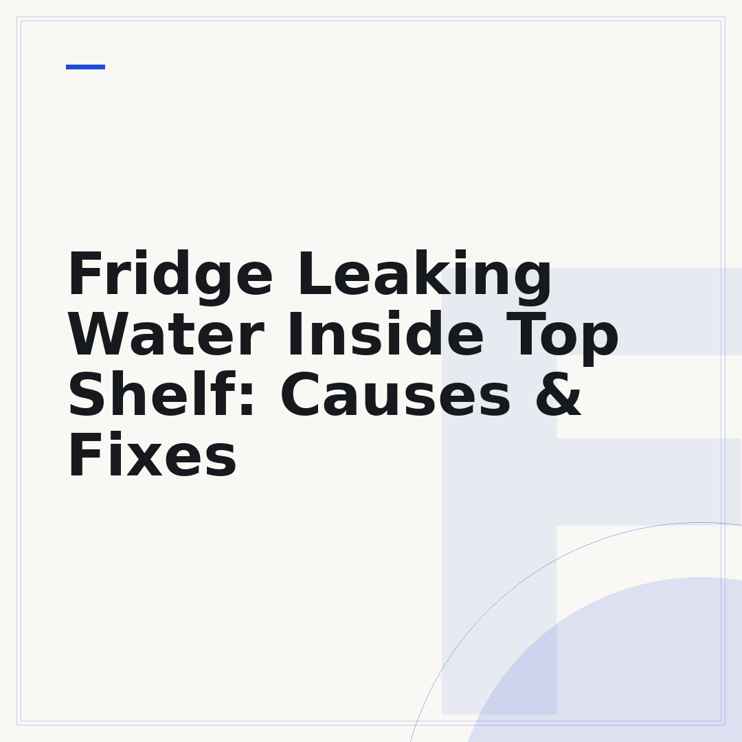 Fridge Leaking Water Inside Top Shelf: Causes & Fixes