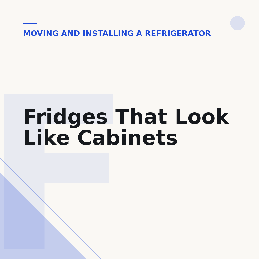 Fridges That Look Like Cabinets