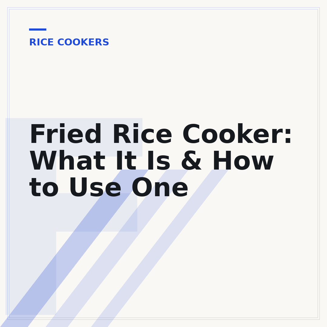 Fried Rice Cooker: What It Is & How to Use One