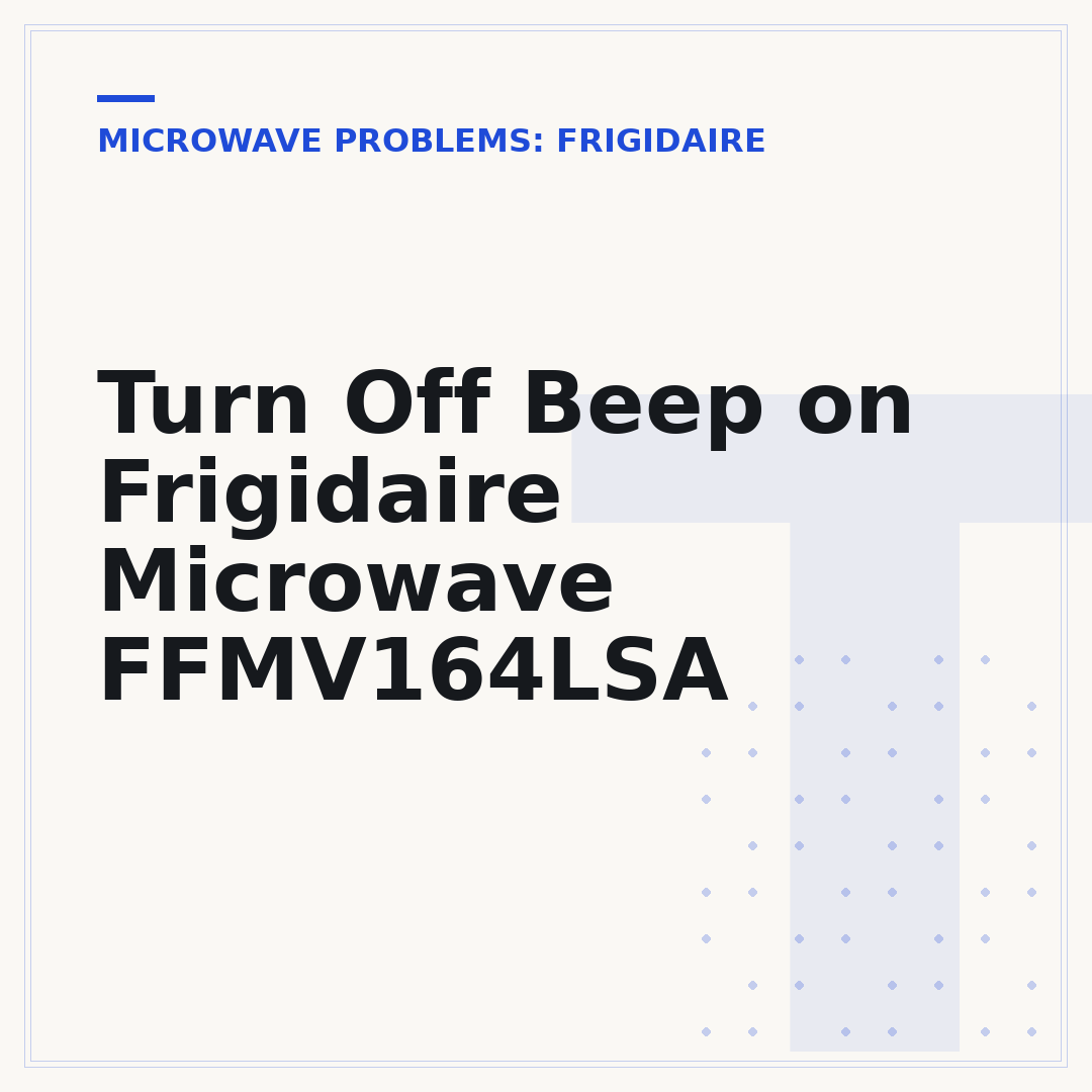 Turn Off Beep on Frigidaire Microwave FFMV164LSA