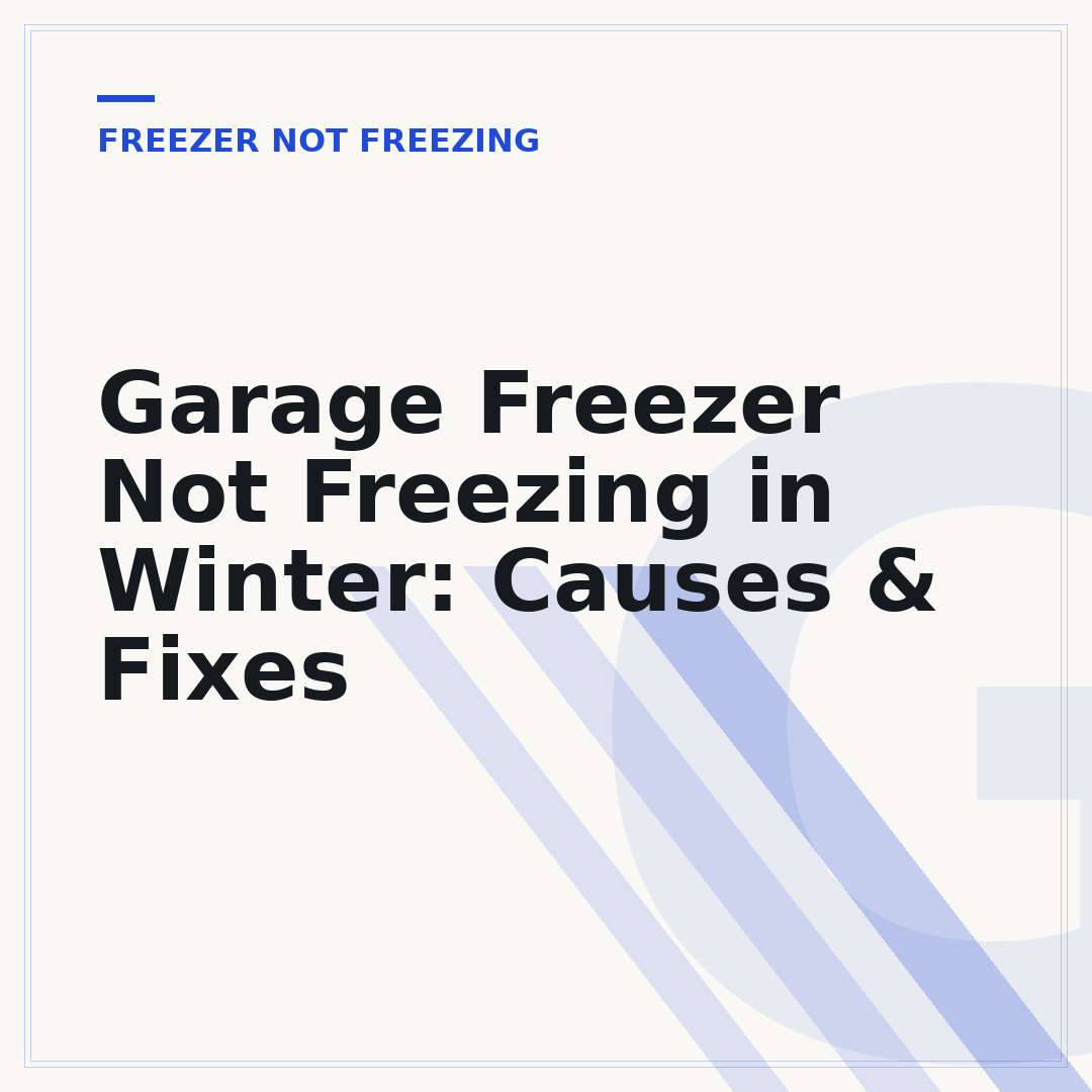 Garage Freezer Not Freezing in Winter: Causes & Fixes