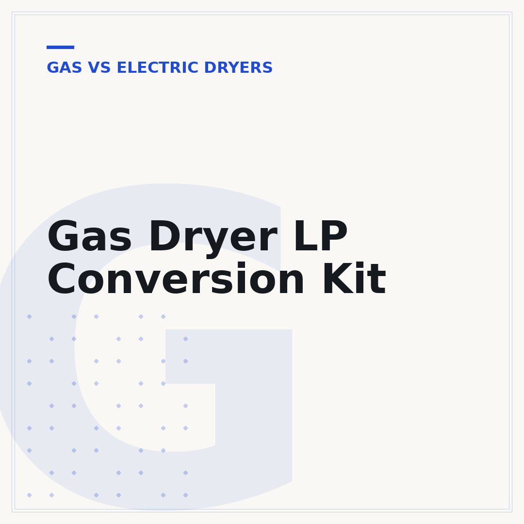 Gas Dryer LP Conversion Kit