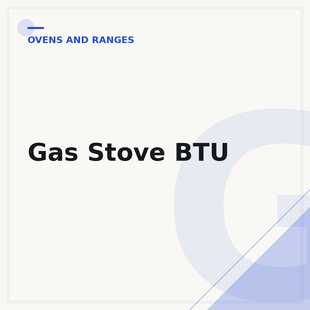 Gas Stove BTU