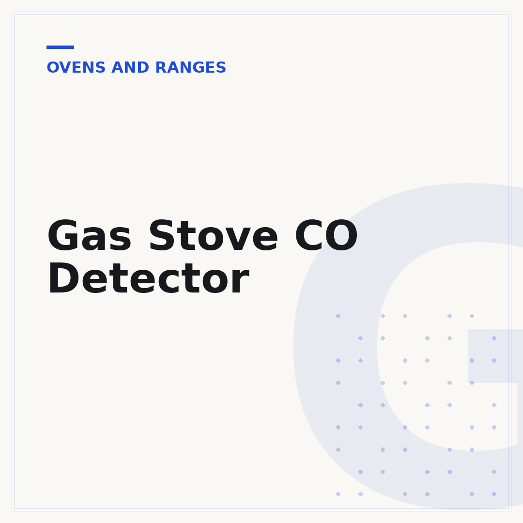 Gas Stove CO Detector