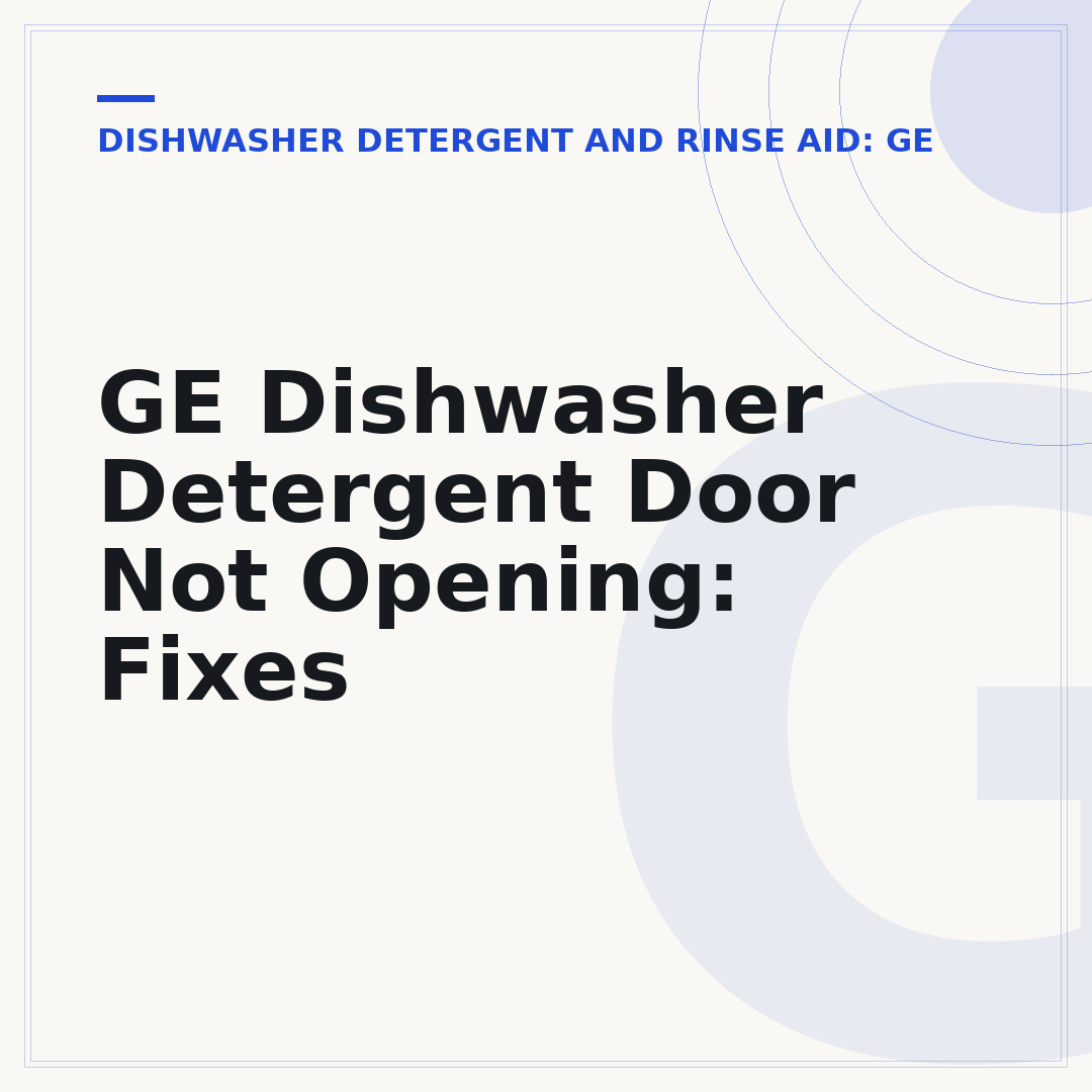 GE Dishwasher Detergent Door Not Opening: Fixes