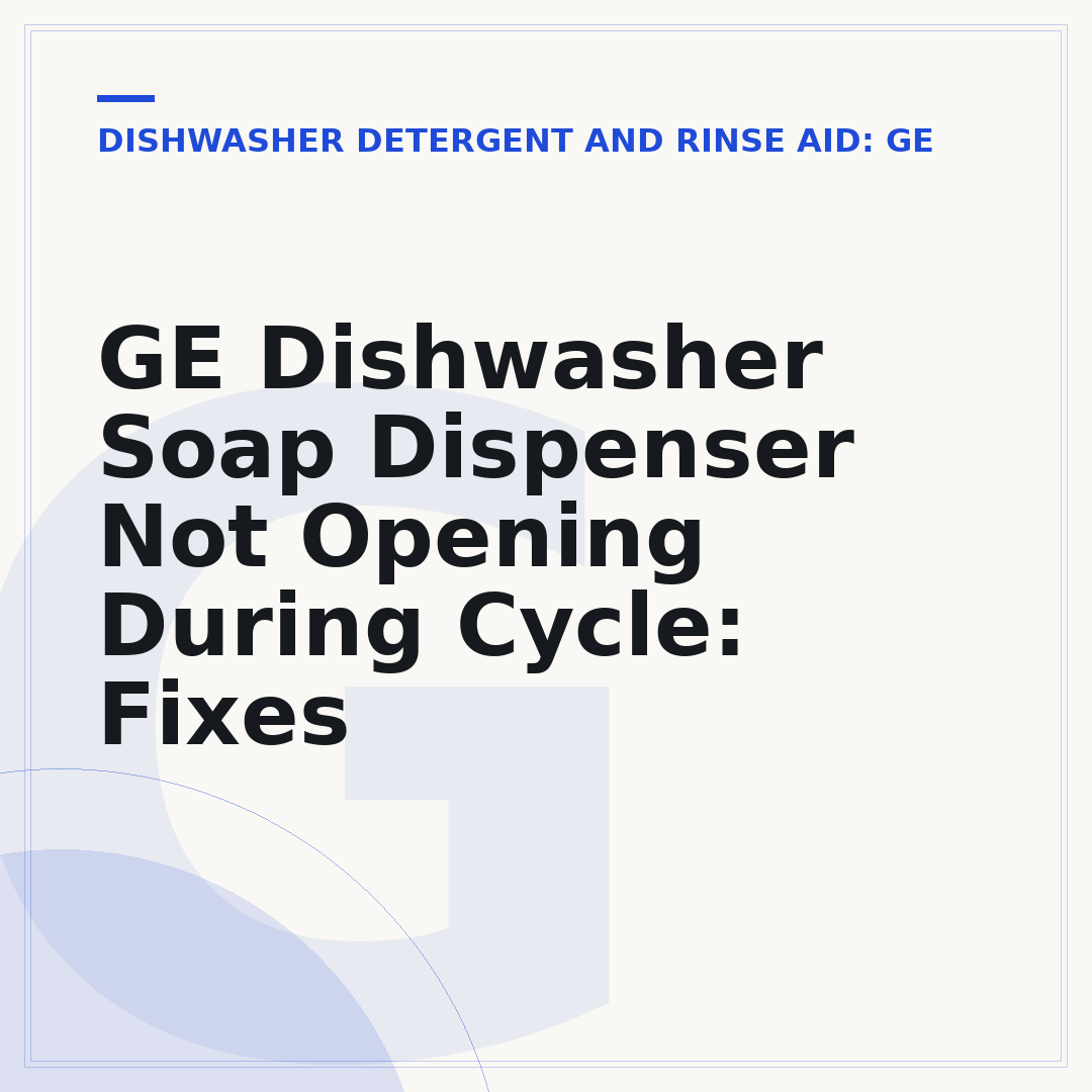 GE Dishwasher Soap Dispenser Not Opening During Cycle: Fixes