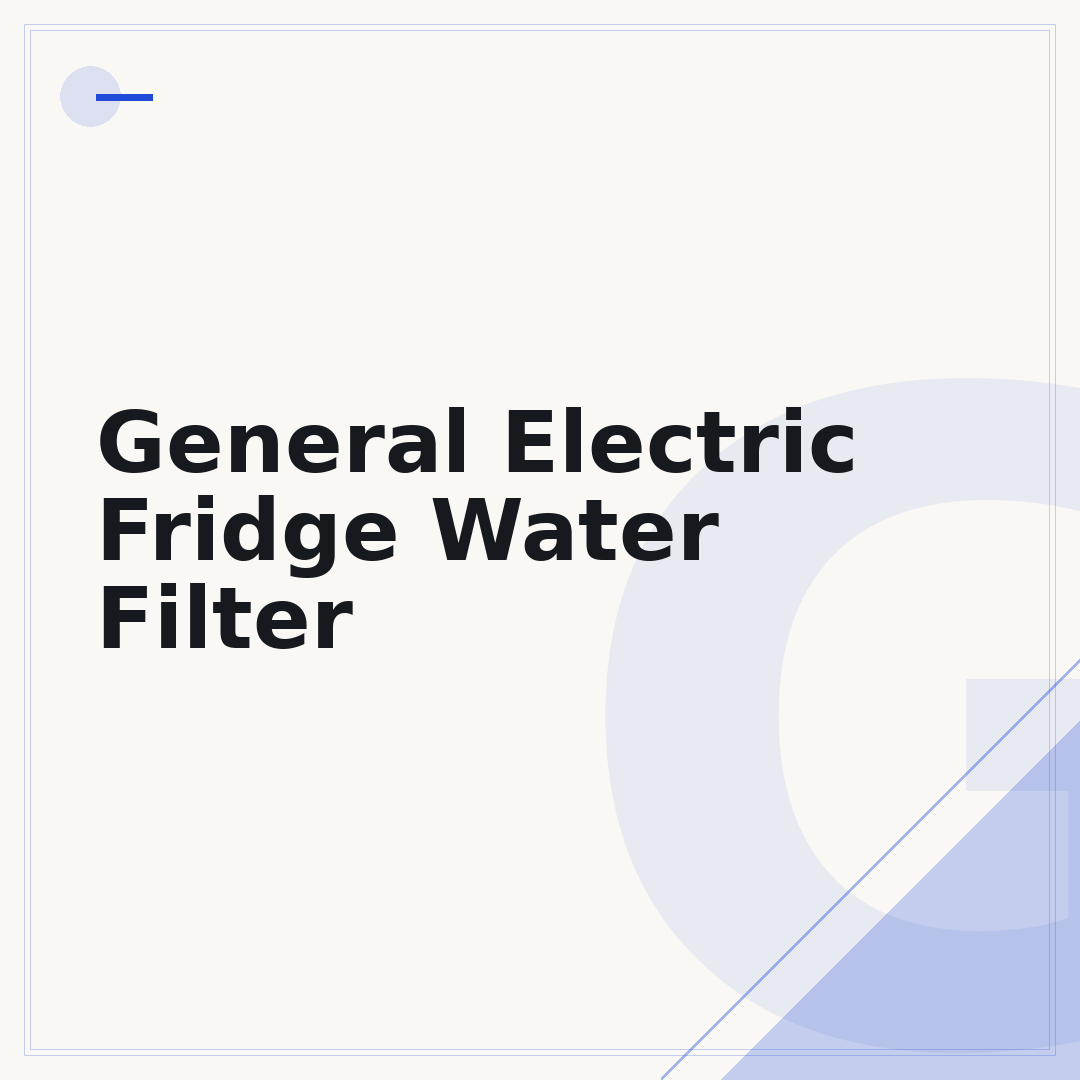 General Electric Fridge Water Filter