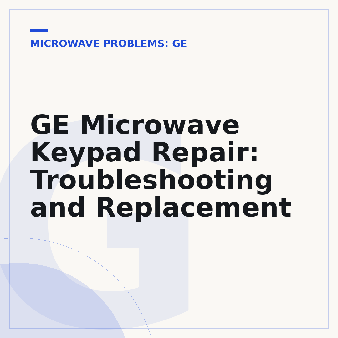 GE Microwave Keypad Repair: Troubleshooting and Replacement