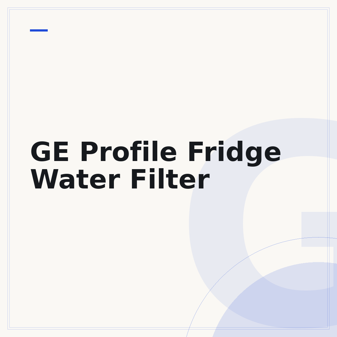 GE Profile Fridge Water Filter