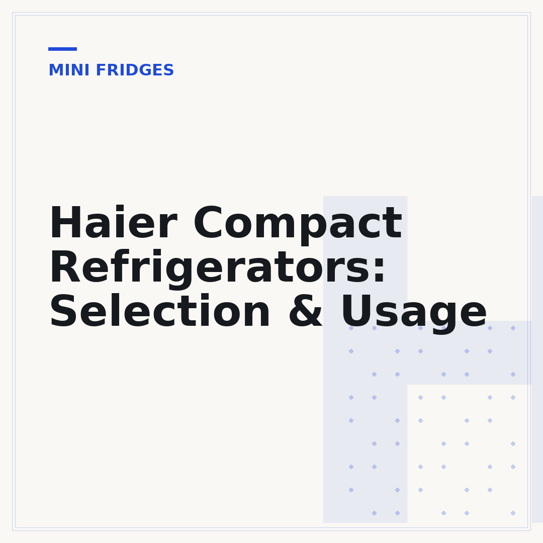 Haier Compact Refrigerators: Selection & Usage