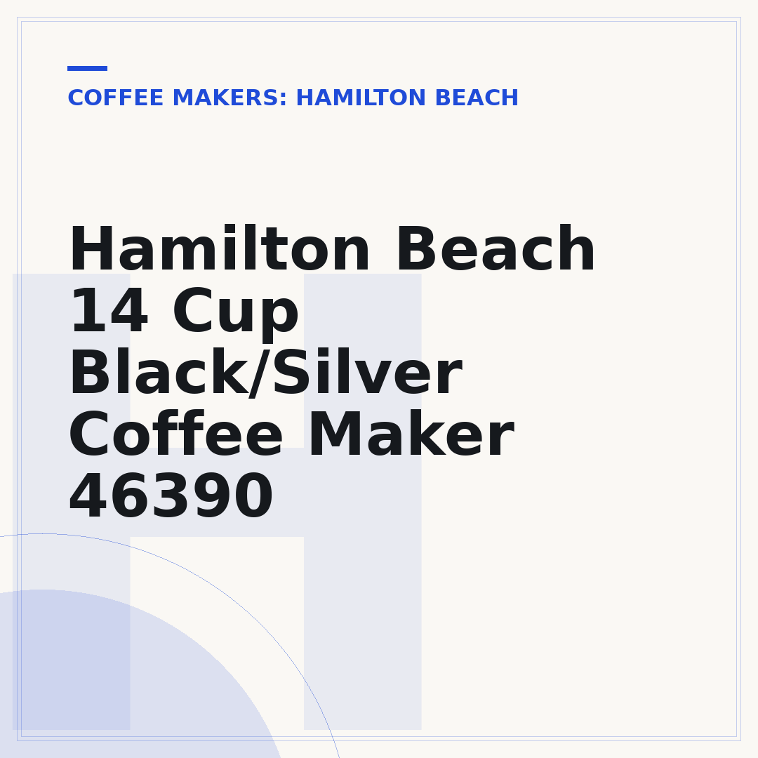 Hamilton Beach 14 Cup Black/Silver Coffee Maker 46390