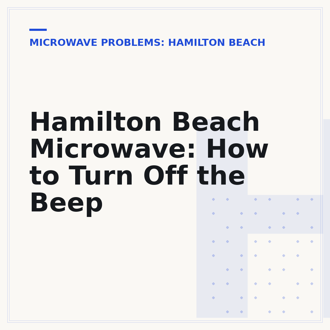 Hamilton Beach Microwave: How to Turn Off the Beep