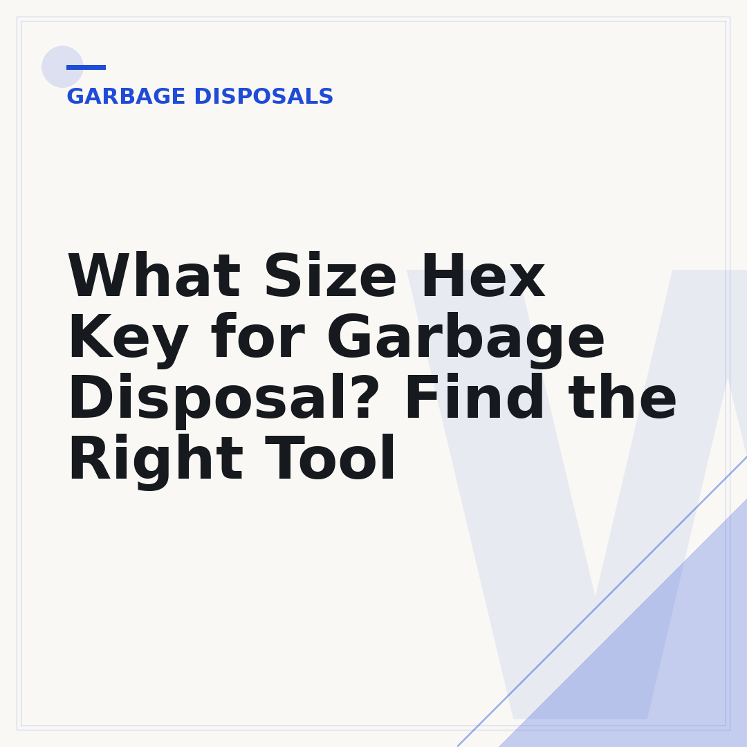 What Size Hex Key for Garbage Disposal? Find the Right Tool