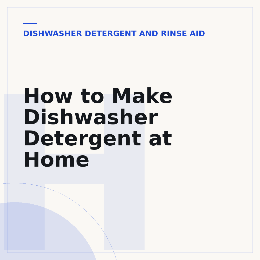 How to Make Dishwasher Detergent at Home