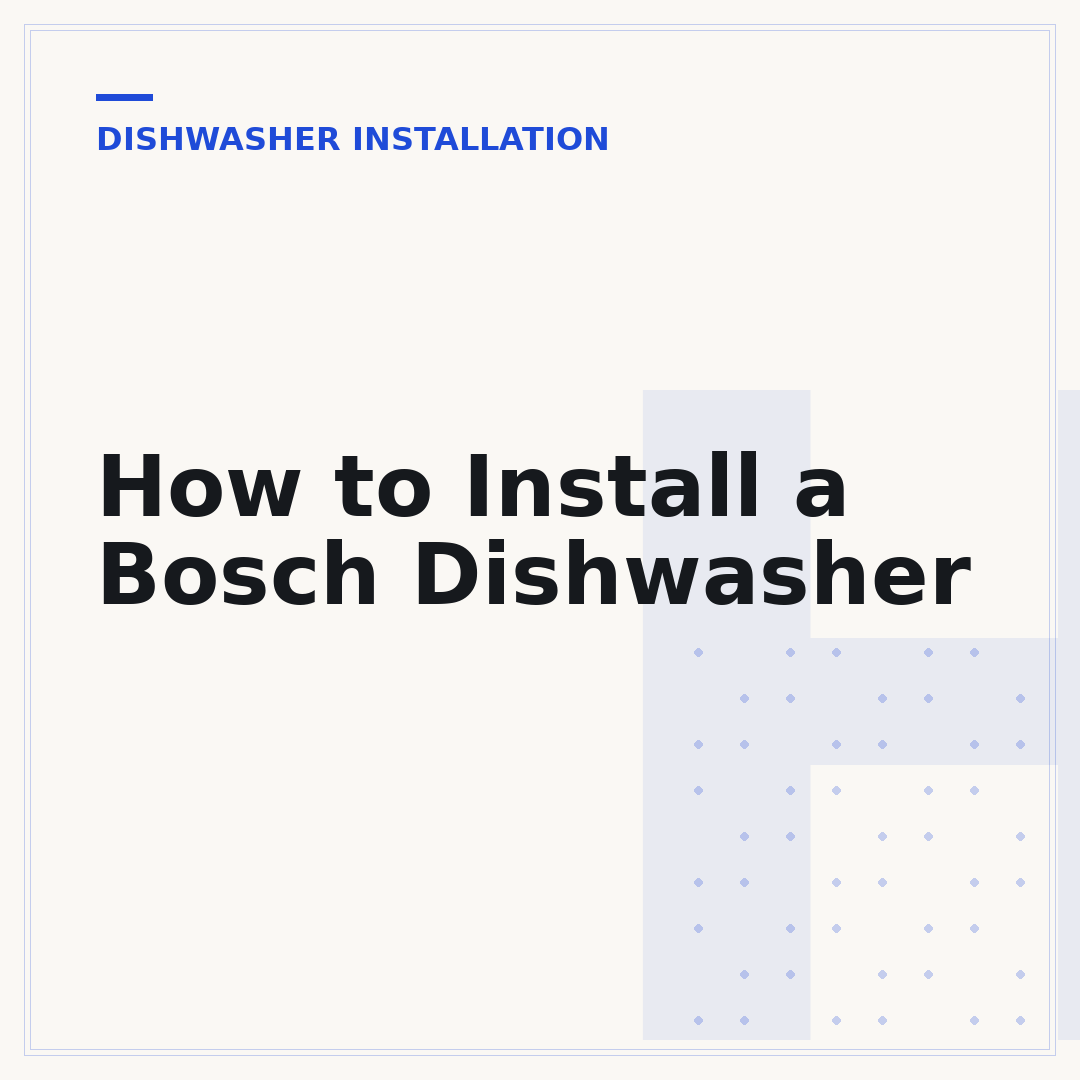 How to Install a Bosch Dishwasher