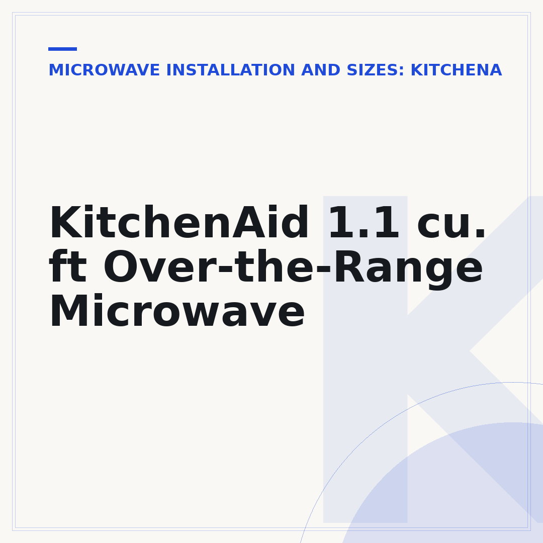 KitchenAid 1.1 cu. ft Over-the-Range Microwave