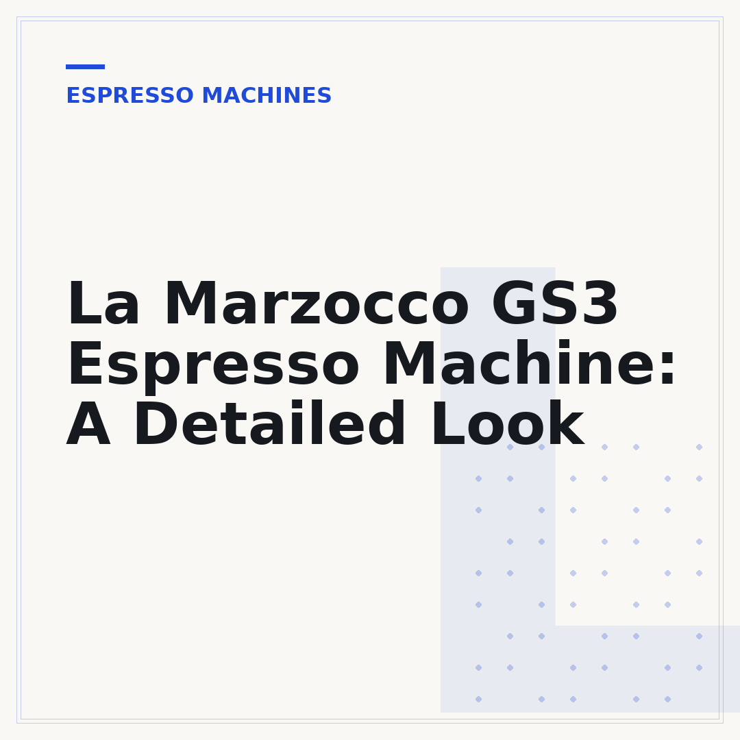 La Marzocco GS3 Espresso Machine: A Detailed Look