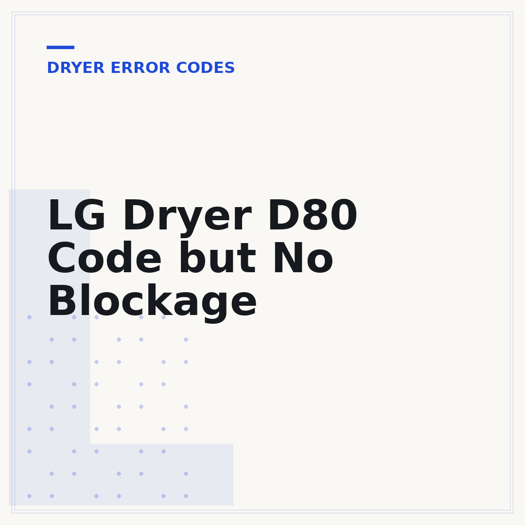 LG Dryer D80 Code but No Blockage