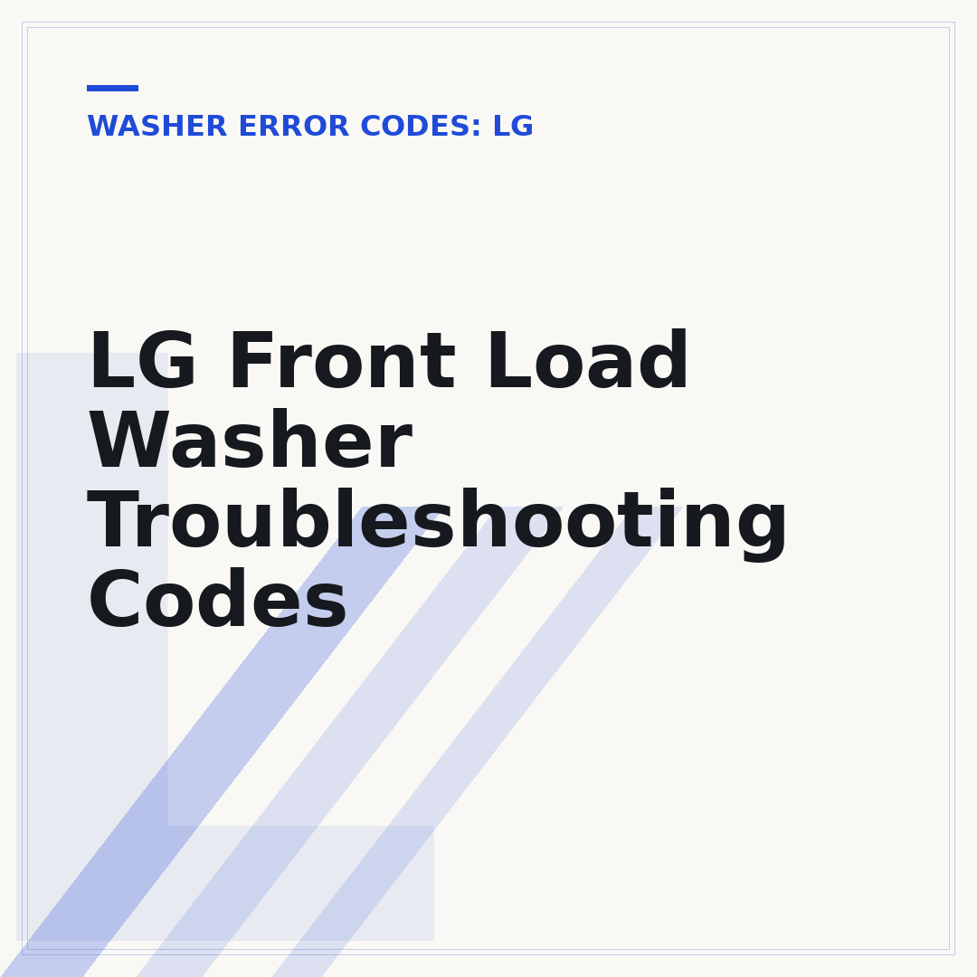 LG Front Load Washer Troubleshooting Codes