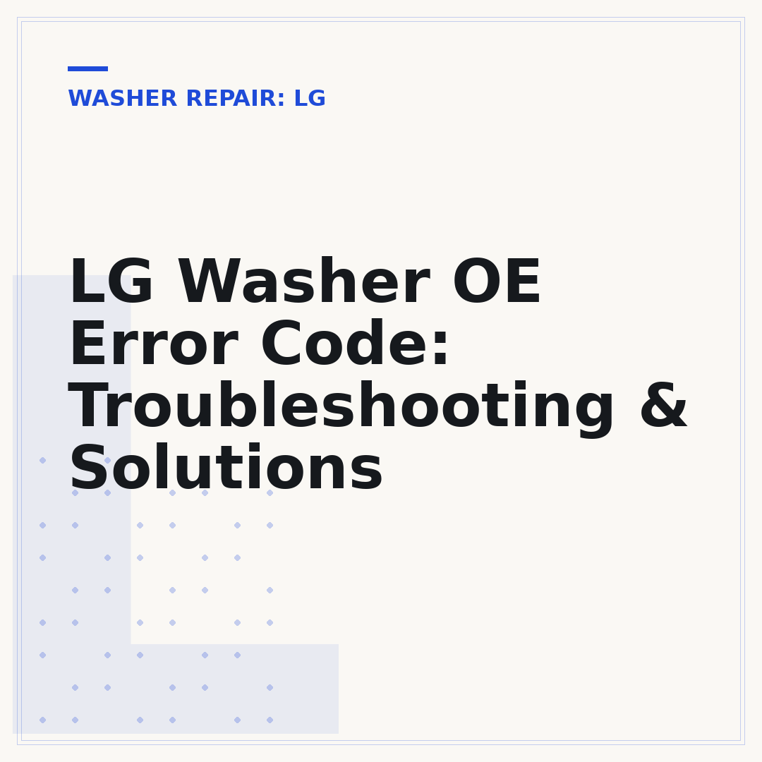 LG Washer OE Error Code: Troubleshooting & Solutions